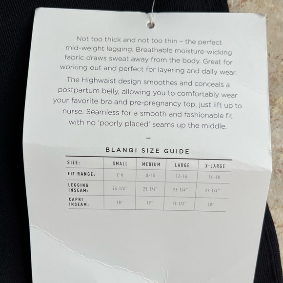 BLANQI Black Highwaist Support Leggings Size L - Picture 3 of 4